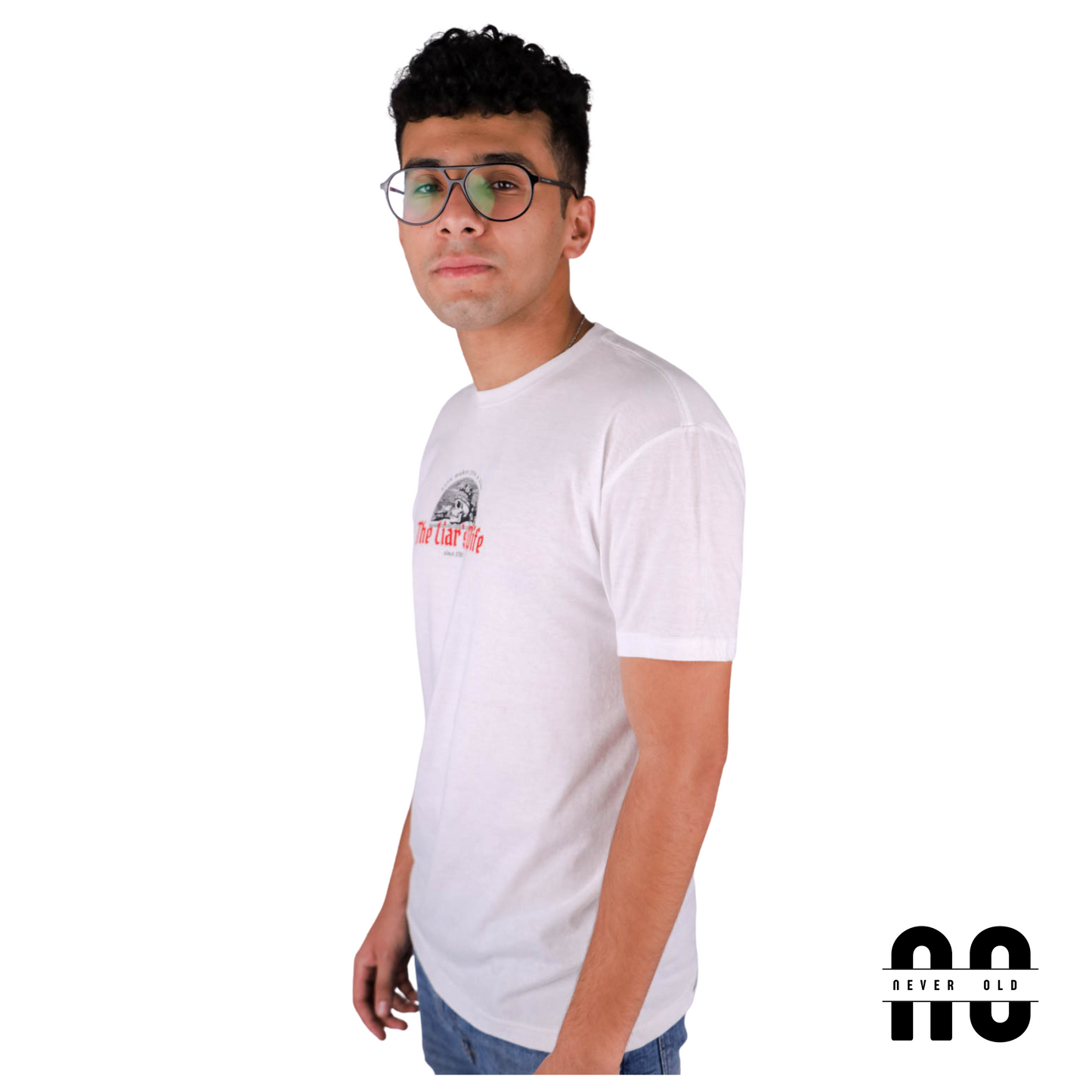 MODERN KING Printed Round Nick T-shirt - White