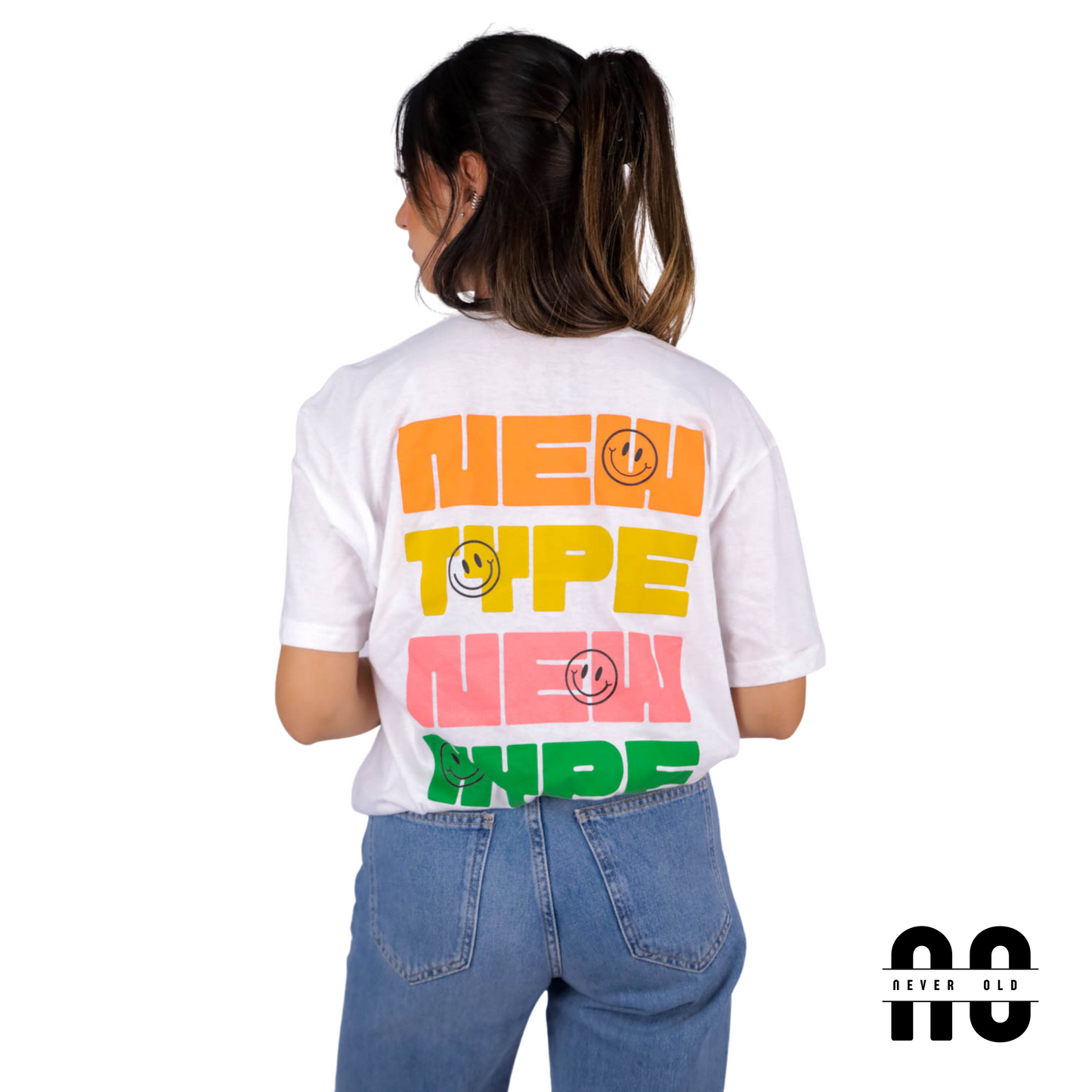 NEW TYPE NEW HYPE Round Neck Printed T-shirt - White